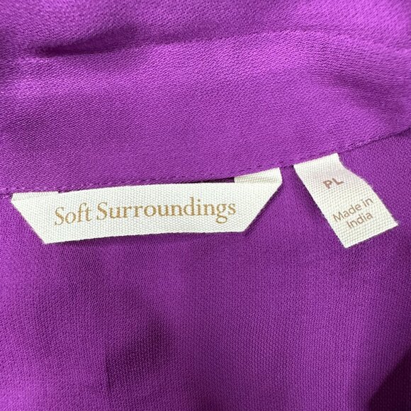 Soft Surroundings Pullover Blouse Size Large Petite Purple - Picture 5 of 7